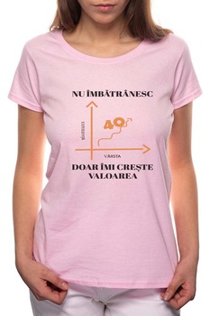 Tricou dama, Nu Imbatranesc, 100% Bumbac, P10, Roz Tricou dama, Nu Imbatranesc, 100% Bumbac, P10, Roz