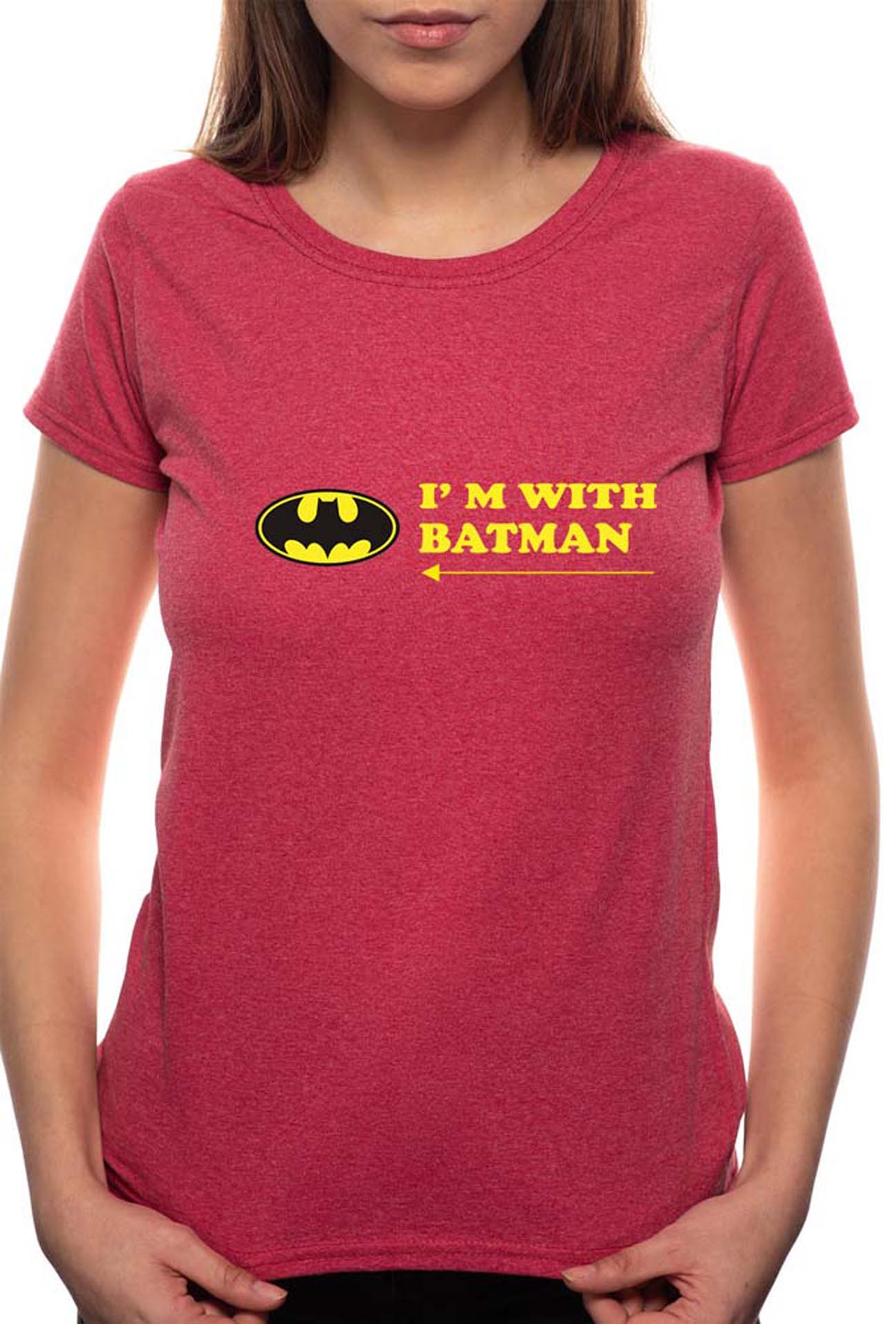 Tricou dama, Batman, 100% Bumbac, BR20, Bordeaux Red