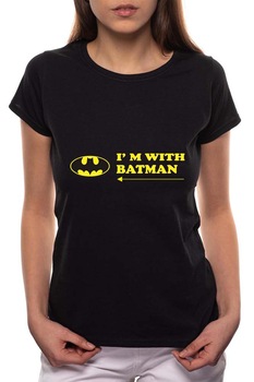 Tricou dama, Batman, 100% Bumbac, B20, Negru Tricou dama, Batman, 100% Bumbac, B20, Negru