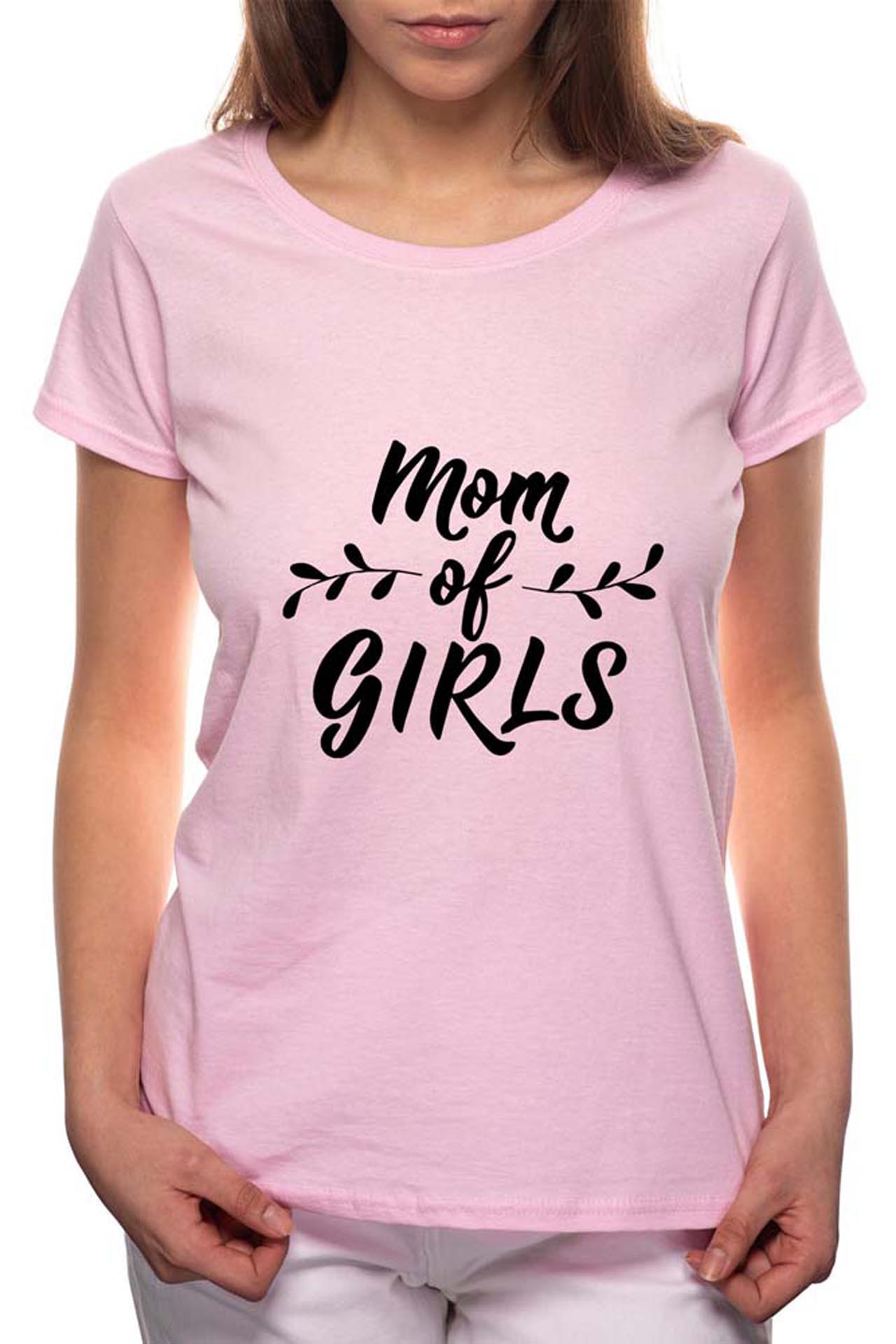 Tricou dama, Mom If Girls, 100% Bumbac, P18, Roz