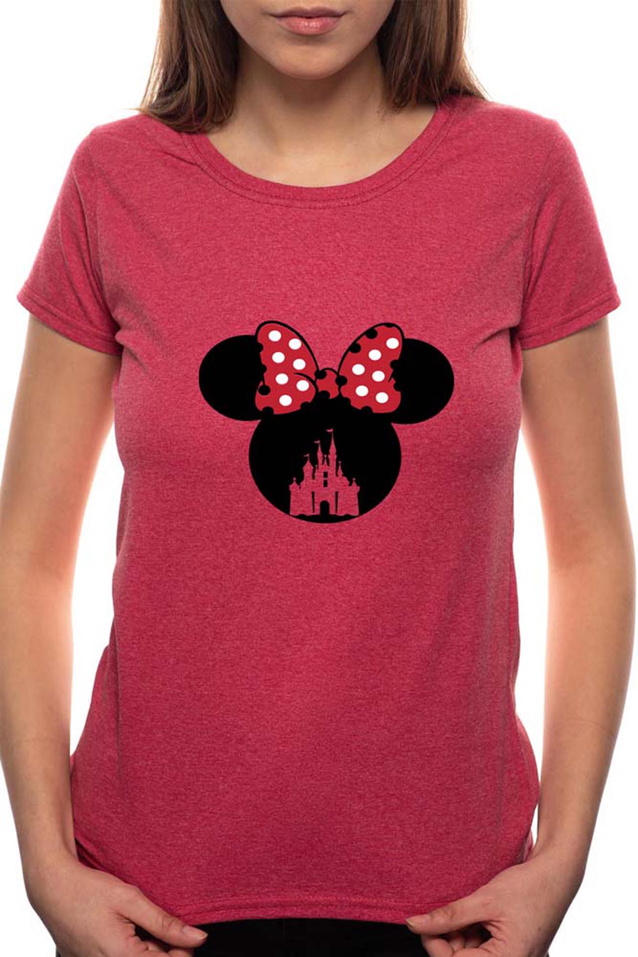 Tricou dama, Mini Mouse, 100% Bumbac, BR21, Bordeaux Red