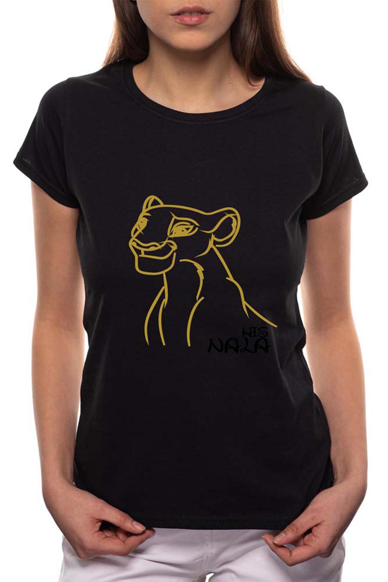 Tricou dama, His Nala, 100% Bumbac, B24, Negru