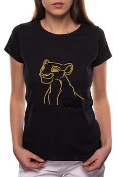 Tricou dama, His Nala, 100% Bumbac, B24, Negru Tricou dama, His Nala, 100% Bumbac, B24, Negru