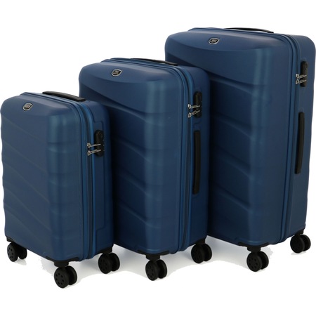 Set 3 trolere WAVE, ABS, marime S+M+L, culoare, Bleumarin