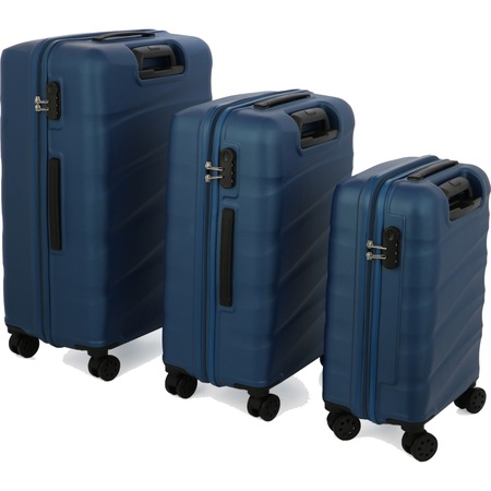 Set 3 trolere WAVE, ABS, marime S+M+L, culoare, Bleumarin