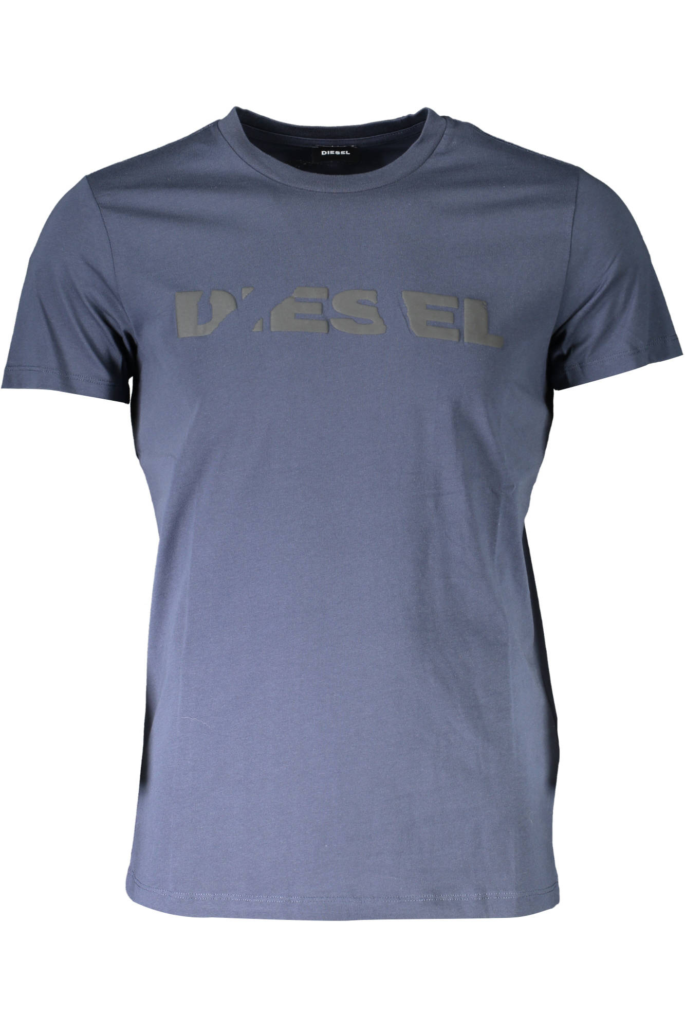 Tricou barbat. DIESEL, Scratched logo, albastru, Albastru marin