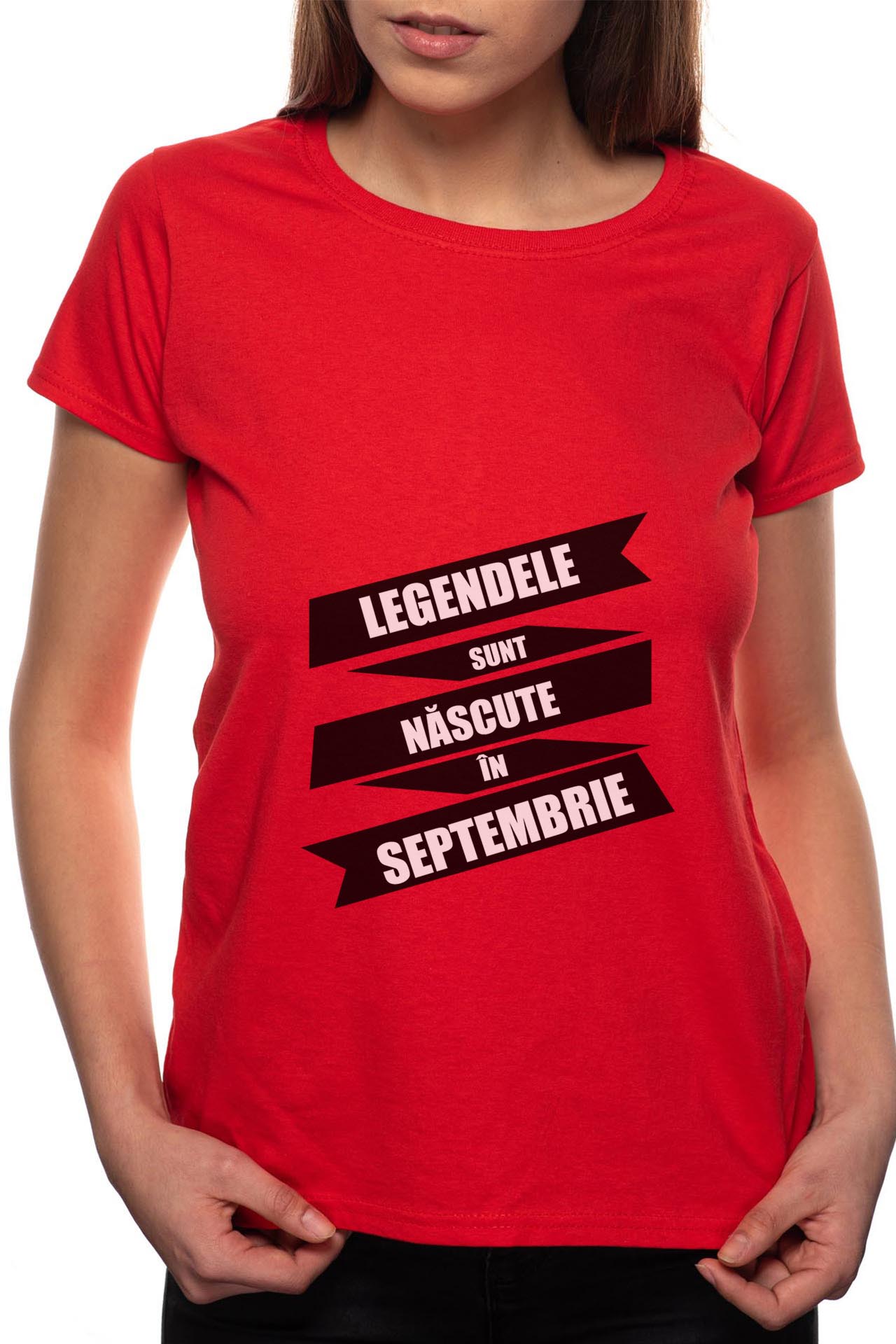 Tricou dama, Nascute In Septembrie, 100% Bumbac, R94, Rosu