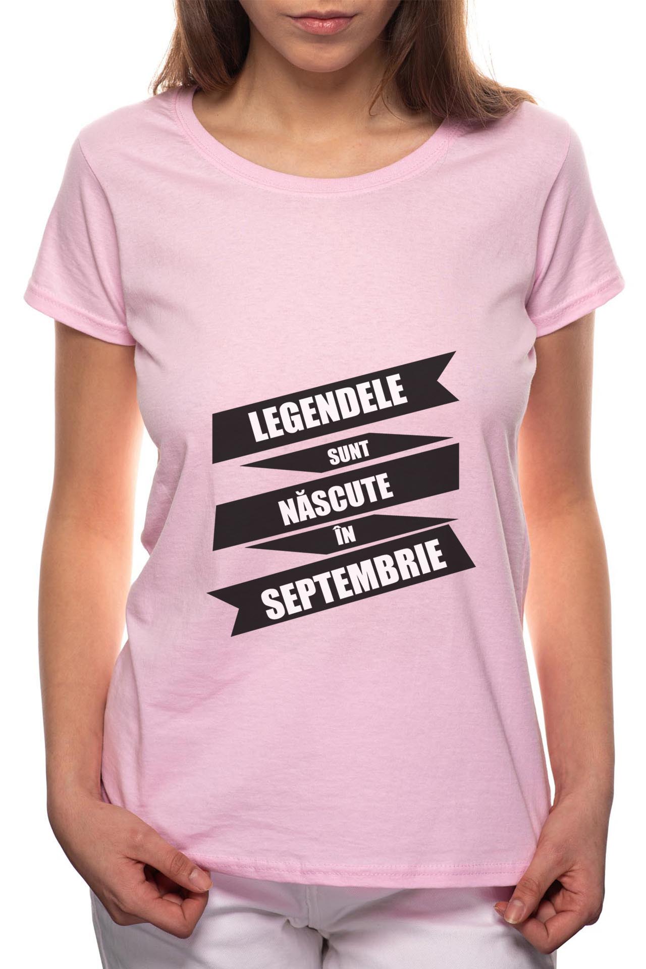 Tricou dama, Nascute In Septembrie, 100% Bumbac, P94, Roz