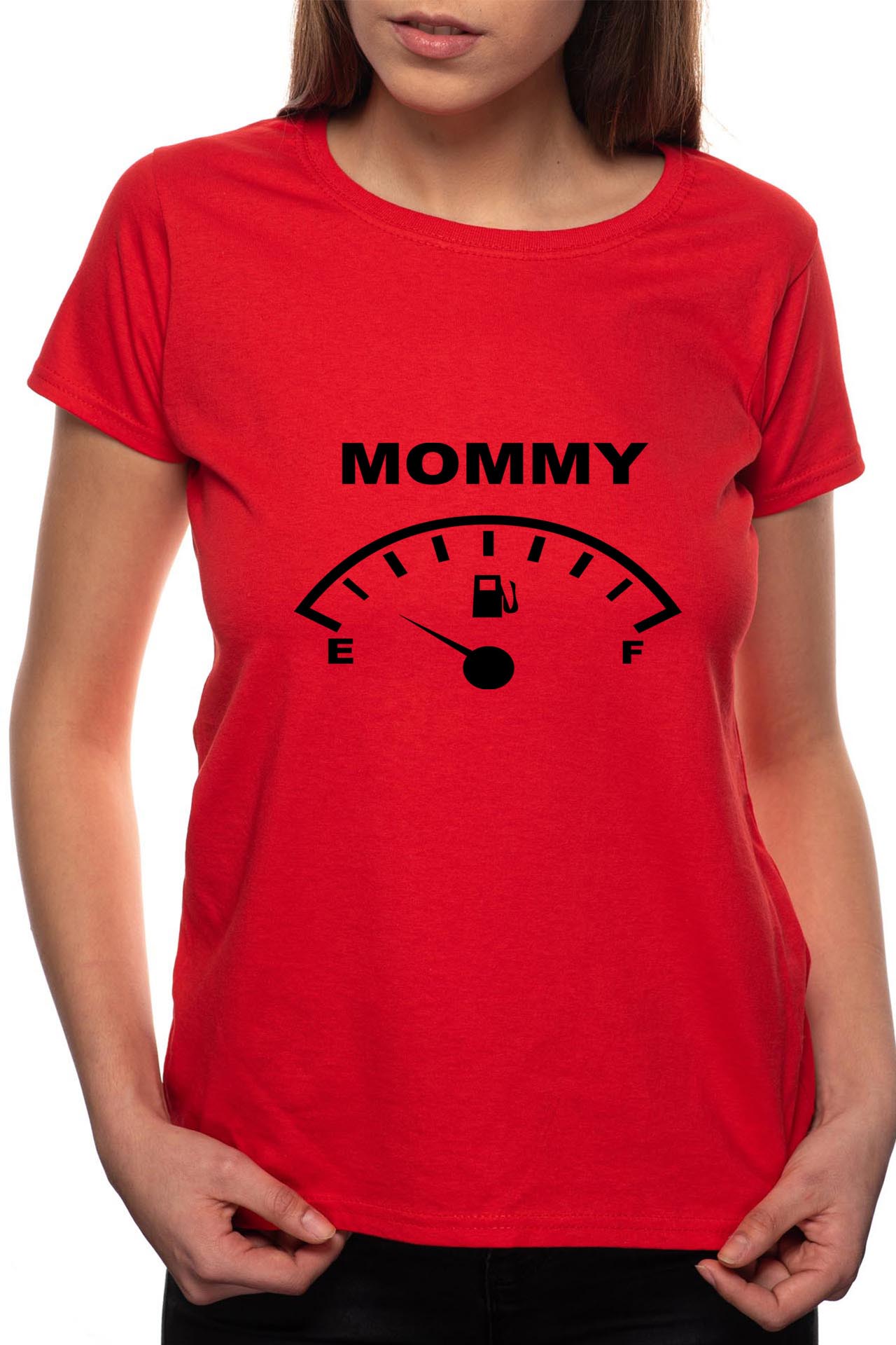 Tricou dama, Mommy, 100% Bumbac, R115, Rosu