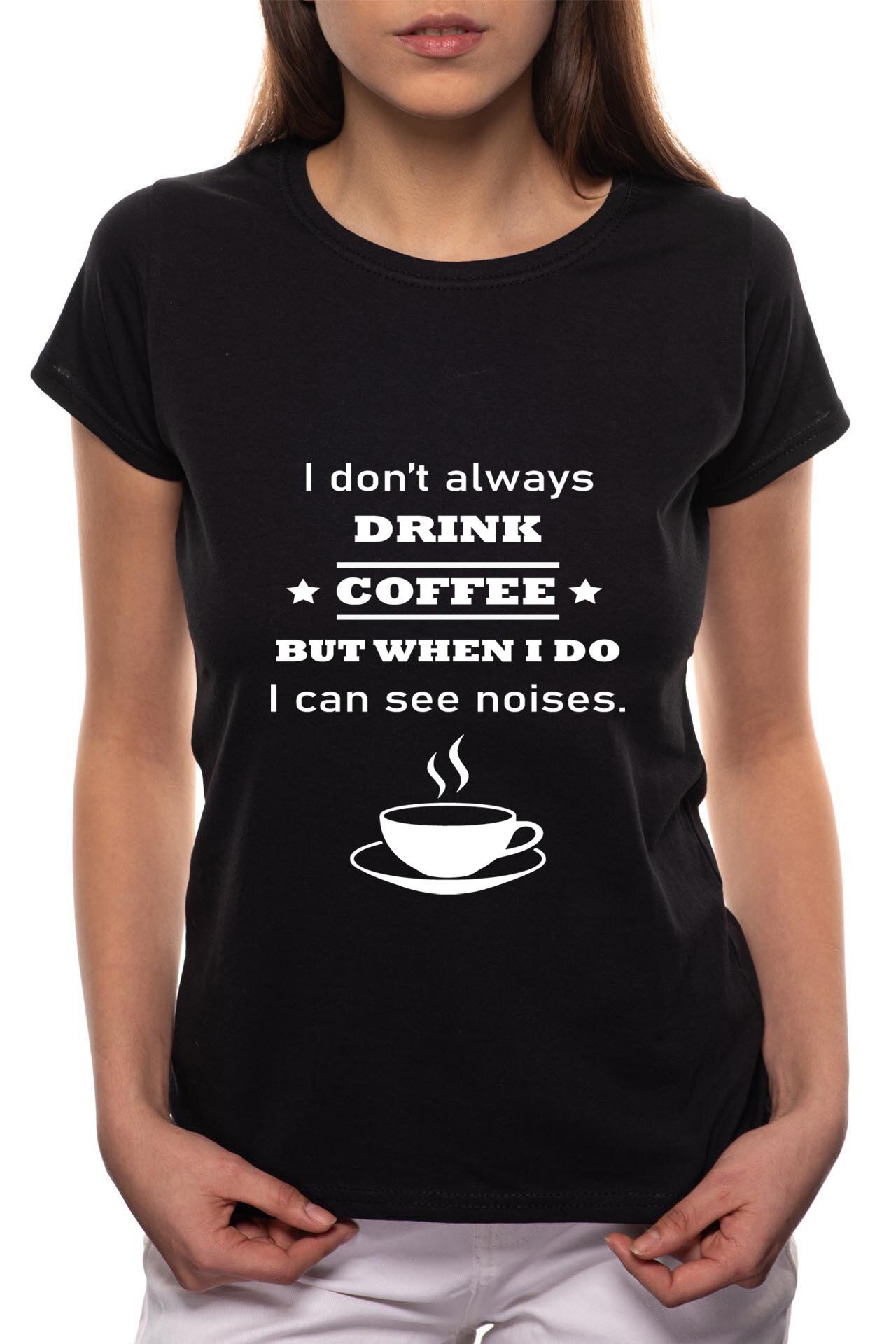 Tricou dama, I Can See Noises, 100% Bumbac, B124, Negru