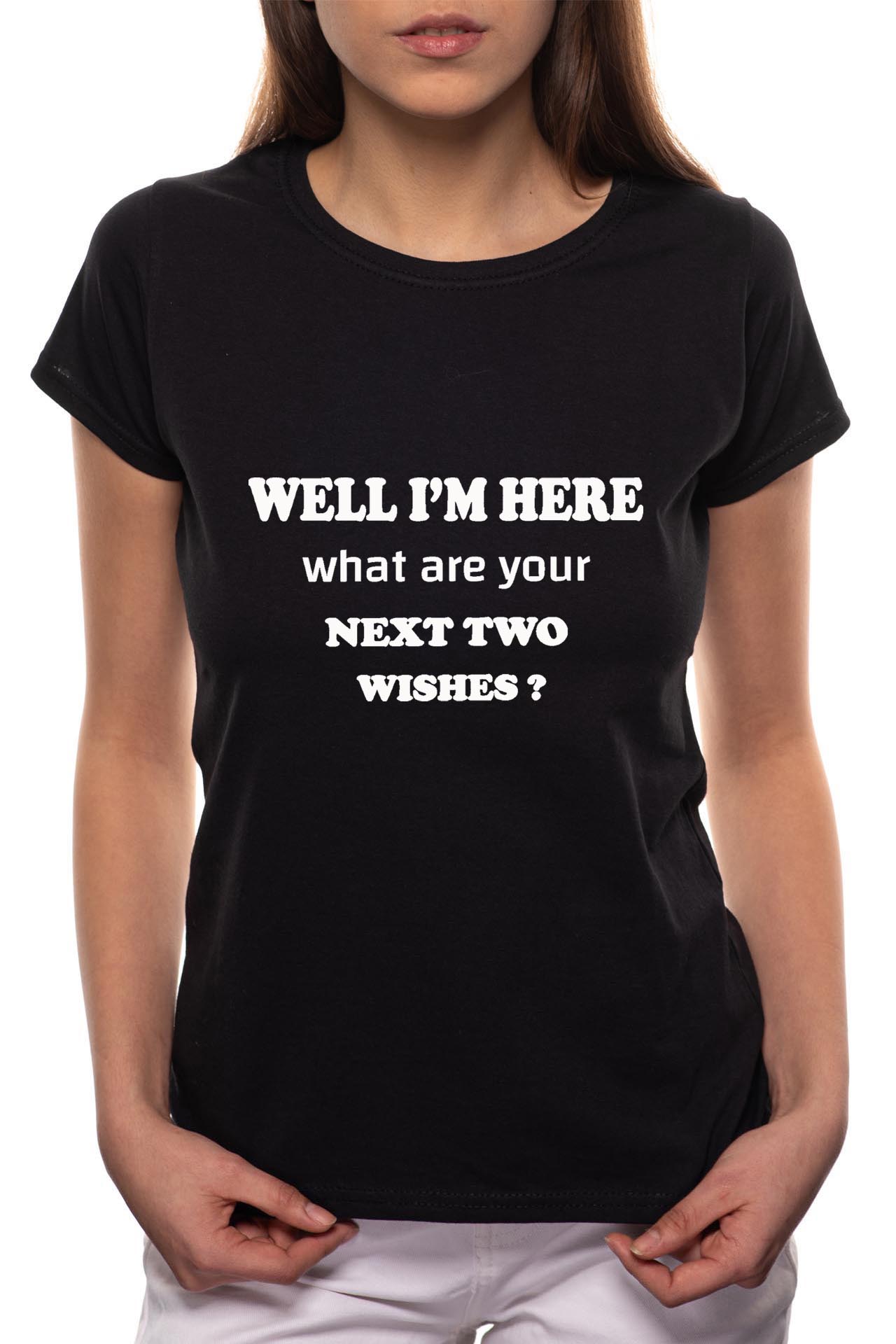 Tricou dama, I'm Here, 100% Bumbac, B50, Negru