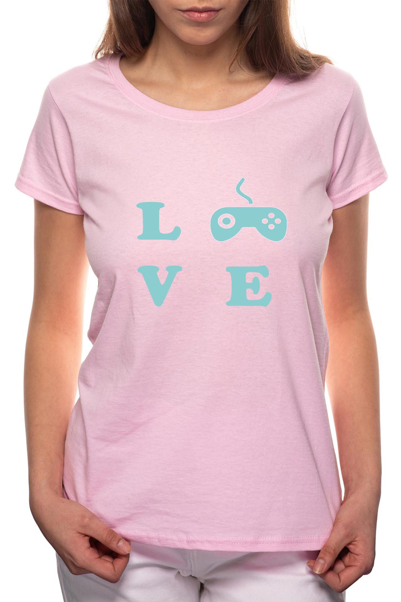 Tricou dama, Love Game, 100% Bumbac, P49, Roz