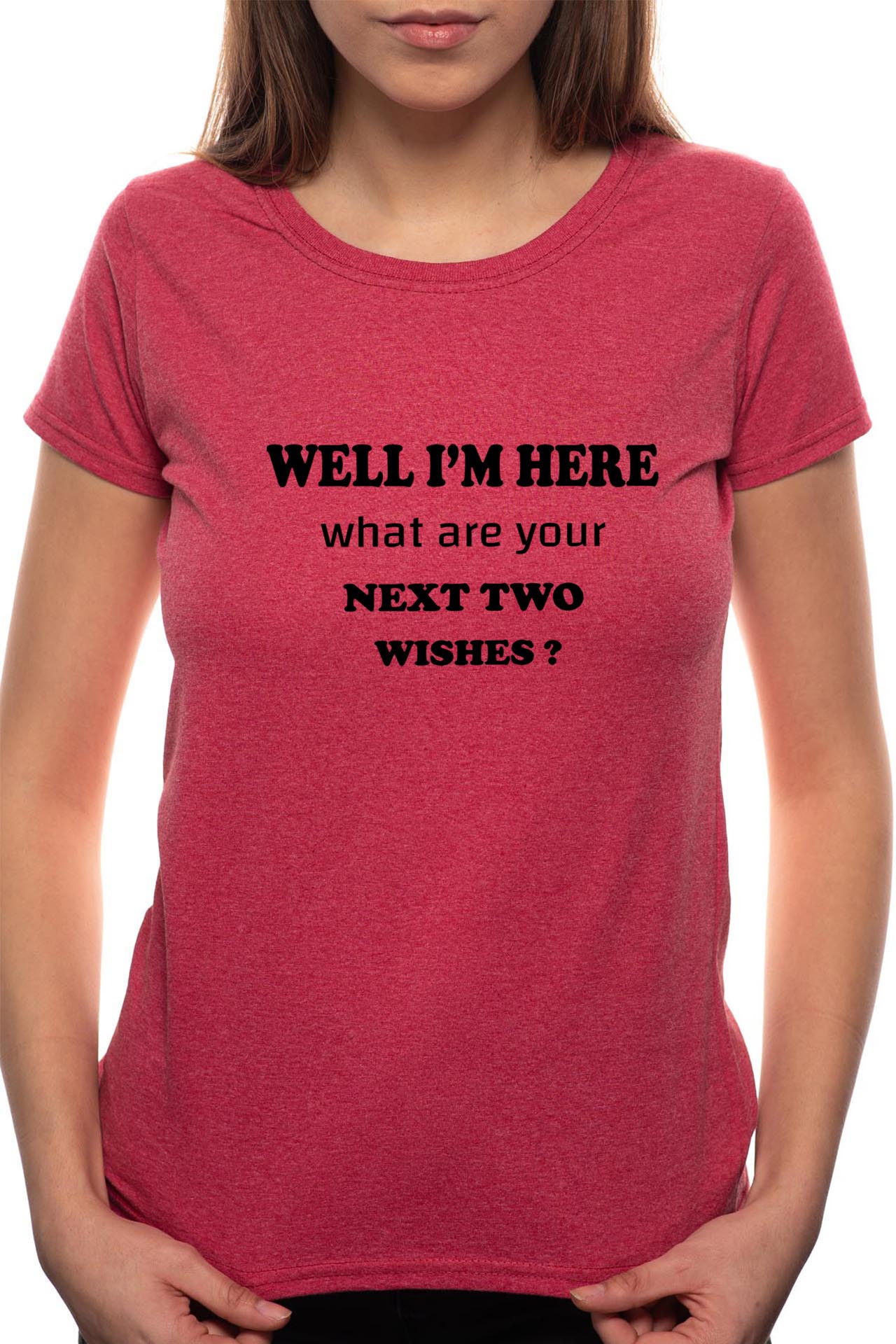 Tricou dama, I'm Here, 100% Bumbac, BR50, Bordeaux Red