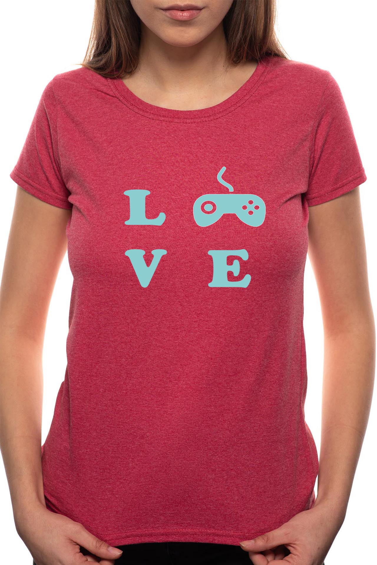Tricou dama, Love Game, 100% Bumbac, BR49, Bordeaux Red