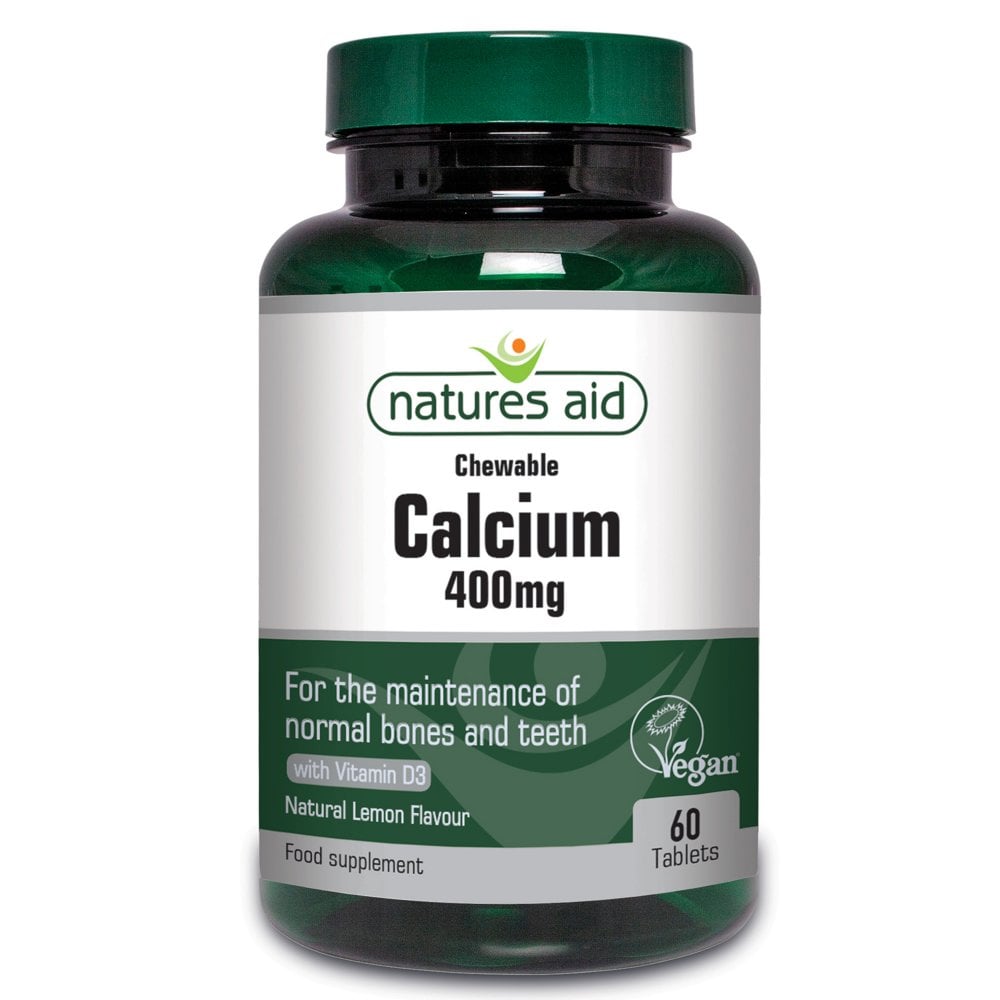 Calciu si Vitamina D3 Natures Aid 60 comprimate masticabile