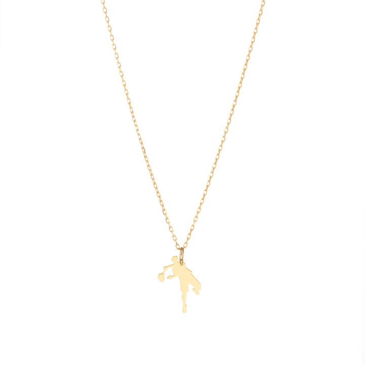 Colier cu Pandantiv Jucator Tenis, MS Firefly, Auriu, Aur 14k
