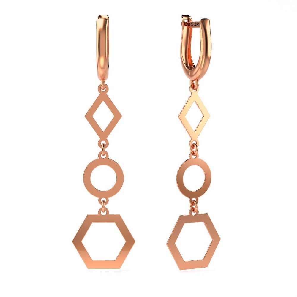 Cercei din aur roz model 15