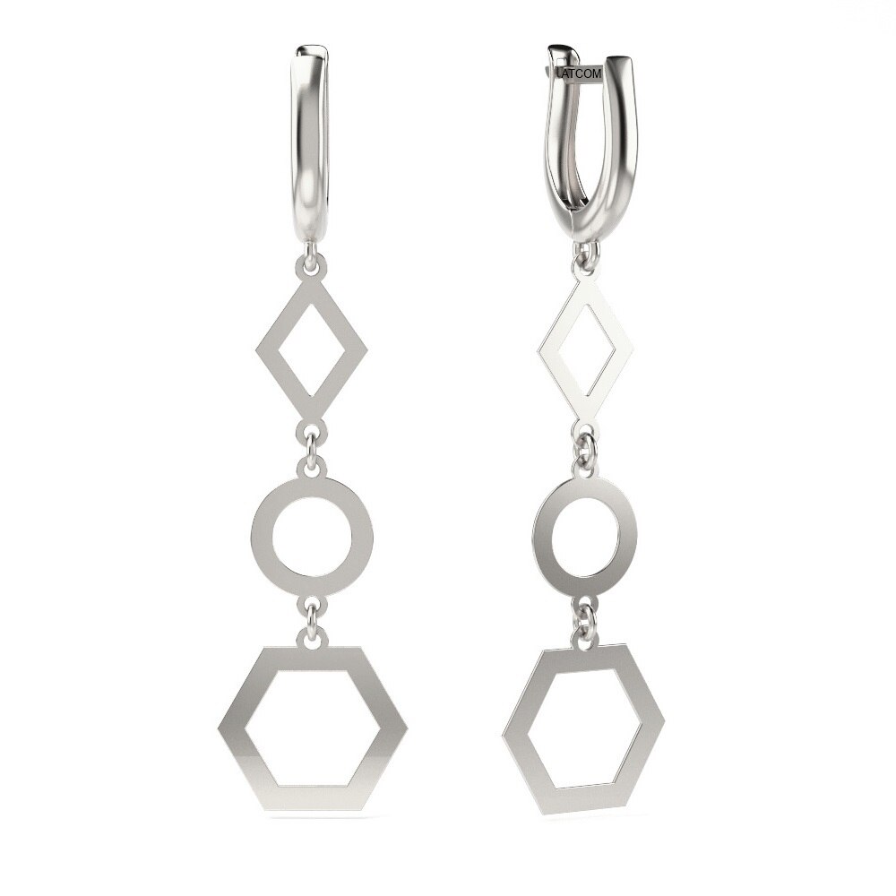 Cercei din aur alb model 15