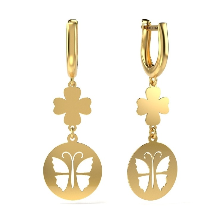 Модел 16 обеци от жълто злато