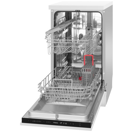 Masina de spalat vase incorporabila Hansa ZIM446H, 10 seturi, 6 programe, Clasa E, HalfLoad, Pornire programabila, 45 cm