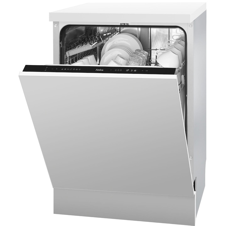 Masina de spalat vase incorporabila Hansa ZIM627H, 14 seturi, 7 programe, Clasa E, 60 cm, Alb