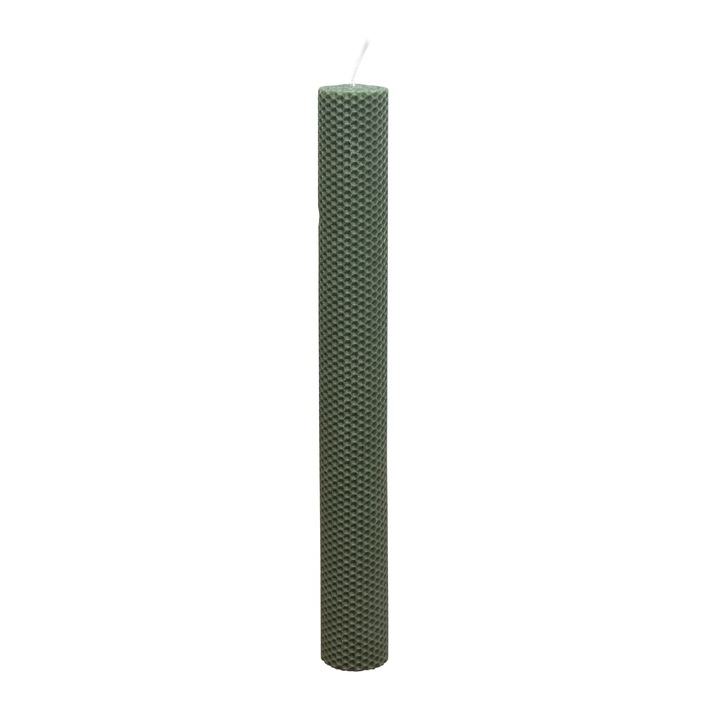 YourPresent keresztelő gyertya, kézzel készített, természetes méhviaszból, zöld kakukkfűből, 41cm, méhsejt modell