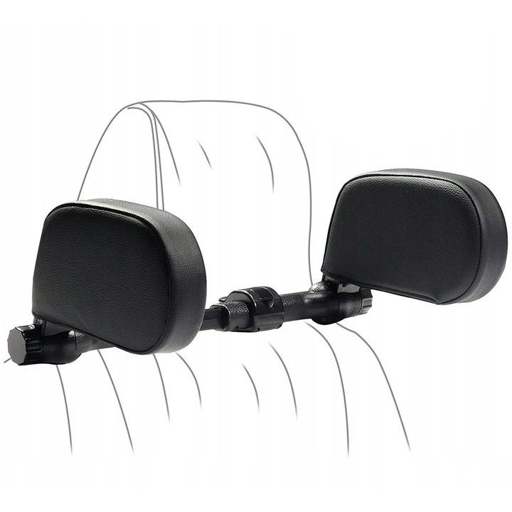 Sprijin Pentru Cap Auto, Import China, 0.3x9x14.5 cm, Material Spuma Cu Memorie, Greutate 0.5 kg, Reglare Inaltime Si Latime, Usor De Montat, Materiale De Inalta Calitate, Negru