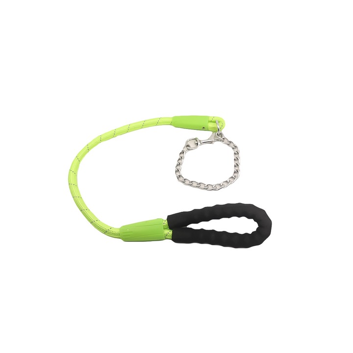 Akira póráz nagytestű kutyáknak, strapabíró, kényelmes, szivacsos nyél, 100 cm, lime zöld, Doty