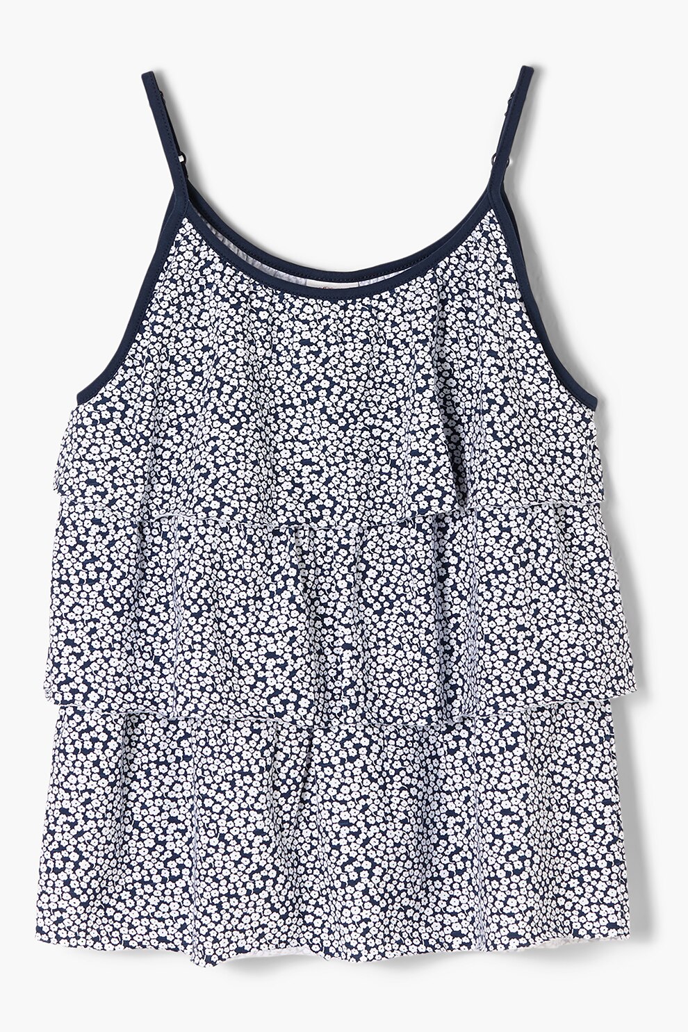 s.Oliver, Top stratificat cu model floral, Bleumarin/Alb