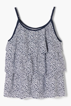 s.Oliver, Top stratificat cu model floral, Bleumarin/Alb s.Oliver, Top stratificat cu model floral, Bleumarin/Alb