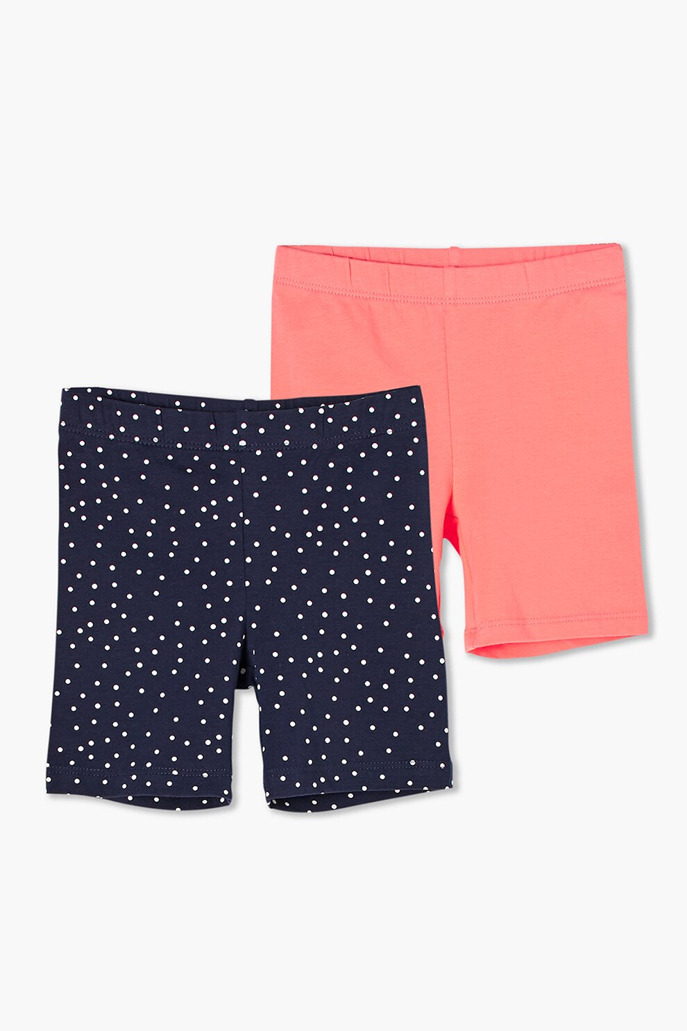 s.Oliver, Set de pantaloni scurti din jerseu cu diverse imprimeuri, 2 perechi, regular fit, Bleumarin/Corai/Alb