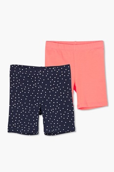 s.Oliver, Set de pantaloni scurti din jerseu cu diverse imprimeuri, 2 perechi, regular fit, Bleumarin/Corai/Alb s.Oliver, Set de pantaloni scurti din jerseu cu diverse imprimeuri, 2 perechi, regular fit, Bleumarin/Corai/Alb