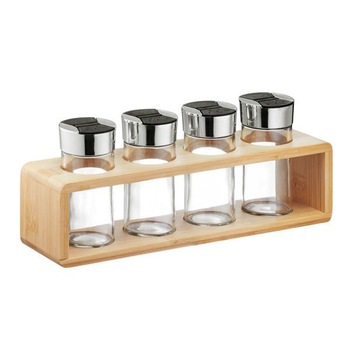 Set condimente Ambition 5 piese cu suport bambus Spice Set condimente Ambition 5 piese cu suport bambus Spice
