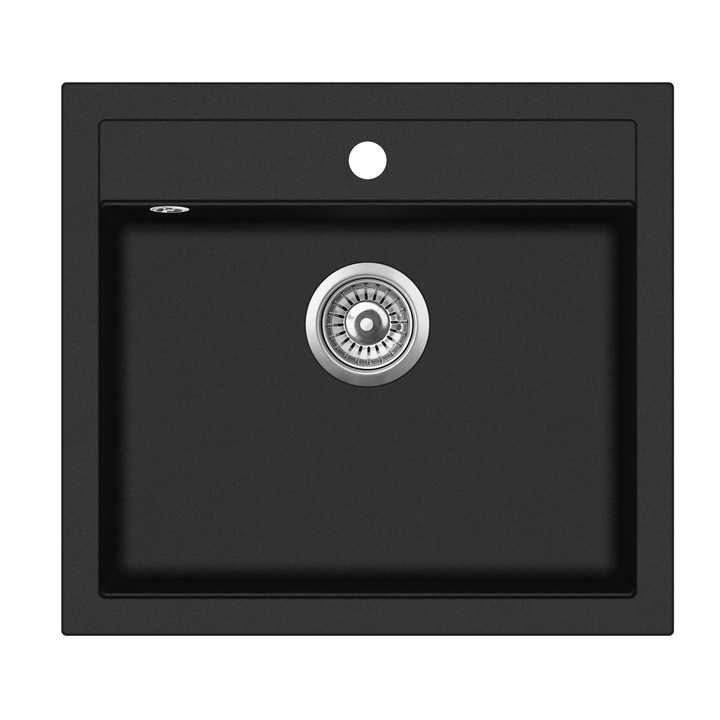 Chiuveta bucatarie Evido Quadro 6, granit, antracit, dimensiuni 565x510x200 mm