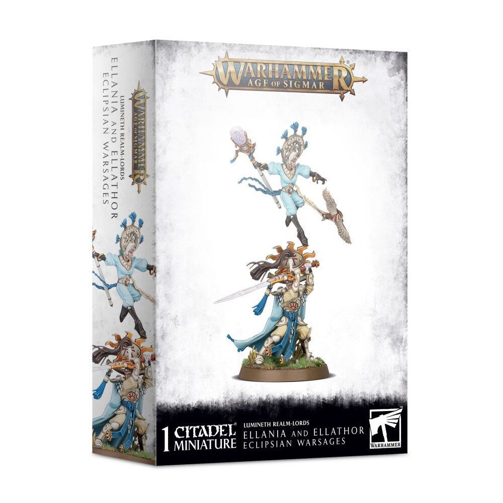 Pachet Miniatura Warhammer Age of Sigmar, Games Workshop, Luminenth Realm Lords, Ellania and Ellathor Eclipsian Warsages, 1 miniatura