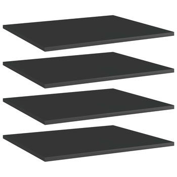 Set de 4 rafturi de biblioteca vidaXL, PAL, 60 x 50 x 1.5 cm, Negru extralucios Set de 4 rafturi de biblioteca vidaXL, PAL, 60 x 50 x 1.5 cm, Negru extralucios