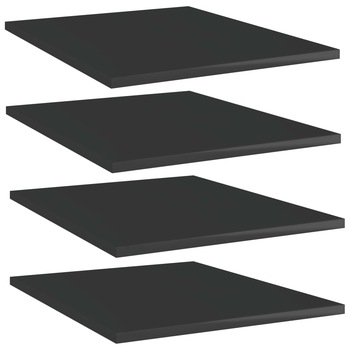 Set de 4 rafturi de biblioteca vidaXL, PAL, 40 x 50 x 1.5 cm, Negru extralucios Set de 4 rafturi de biblioteca vidaXL, PAL, 40 x 50 x 1.5 cm, Negru extralucios