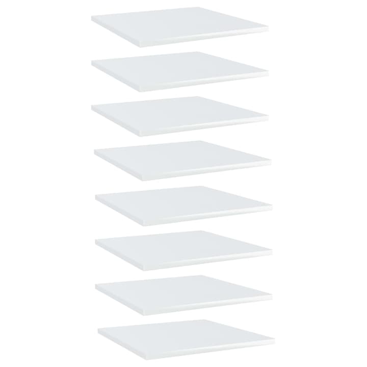 vidaXL 8 db magasfényű fehér forgácslap könyvespolc 40 x 40 x 1,5 cm, 14 kg