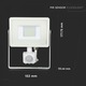 Proiector LED cu senzor chip Samsung 20W, IP65, corp alb, Lumina Alba, Naturala