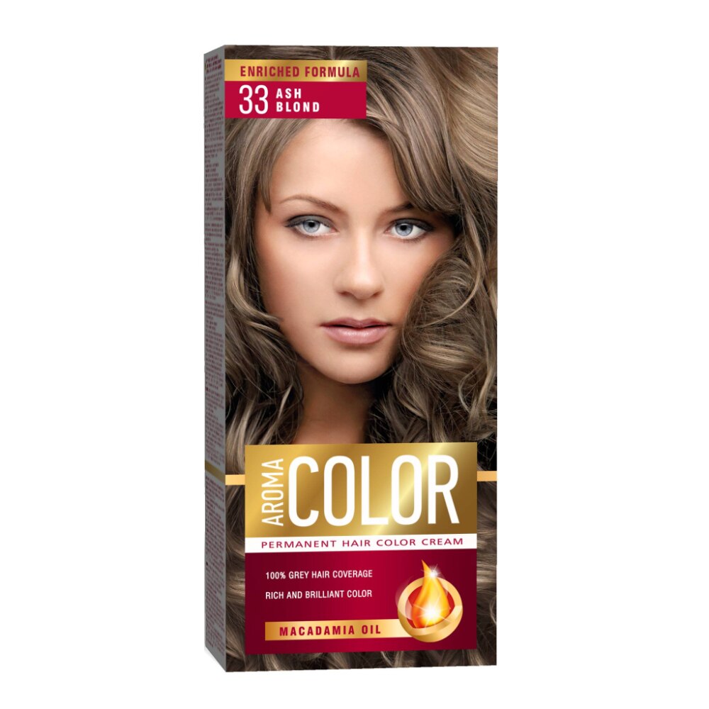 Vopsea Permanenta de Par Aroma Color 33, Blond Cenusiu, 90 ml