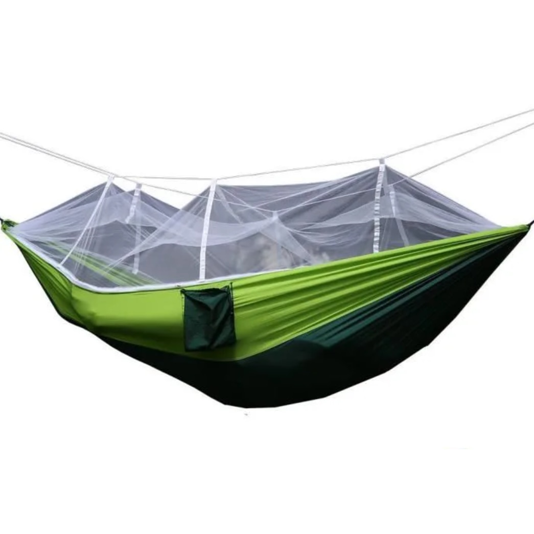 Transparently lecture Benign Hamac de camping cu plase de tantari care poate gazdui doua persoane, 260 x  130cm, verde - eMAG.ro