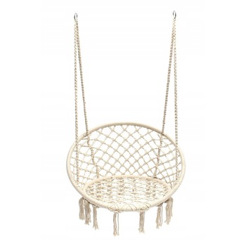 Scaun rotund tip leagan suspendat , bej, 60x60x44 cm, pana la 150 kg Scaun rotund tip leagan suspendat , bej, 60x60x44 cm, pana la 150 kg