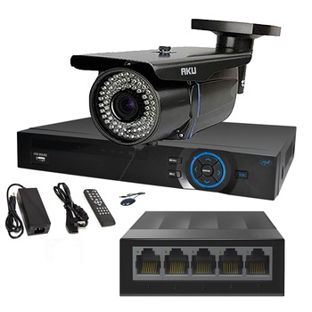 Kit IP Camera Color Varifocala 2.8-12mm AKU SUPER CLEAR HD 2 MP cu NVR 4 canale FULL HD 1080P 5MP, SWITCH, Supraveghere video 50m infrarosu, cu vizualizare pe telefon mobil tableta desktop AK9922 Kit IP Camera Color Varifocala 2.8-12mm AKU SUPER CLEAR HD 2 MP cu NVR 4 canale FULL HD 1080P 5MP, SWITCH, Supraveghere video 50m infrarosu, cu vizualizare pe telefon mobil tableta desktop AK9922