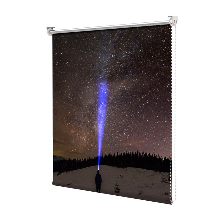 Roleta Art Shade tip Jaluzea cu Rulou si sistem inclus, Art Star, Cer instelat, Decoratiuni, Latime 55 cm x Inaltime 130 cm