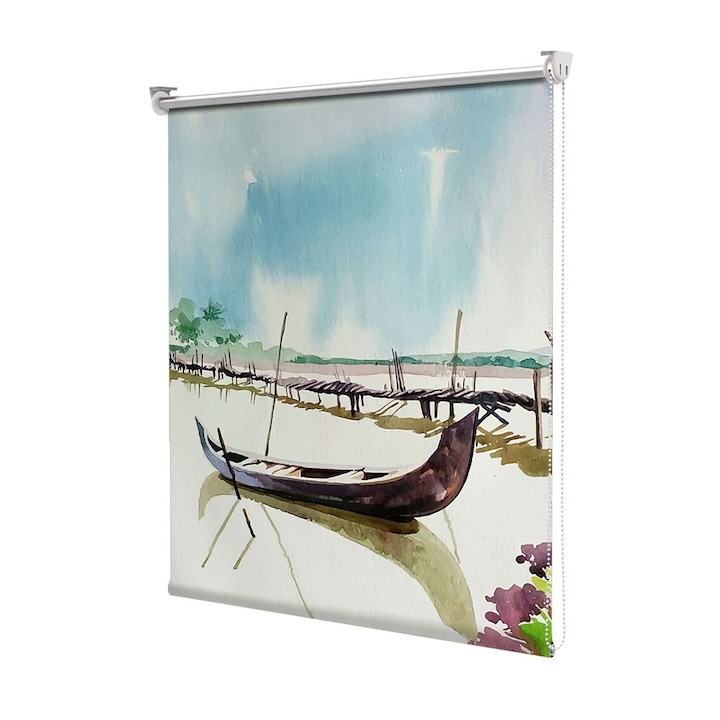 Tekerhető redőny tartozékokkal, Art Star, A tükröződő csónak, Modern otthoni dekorációk, 190 x 150 cm