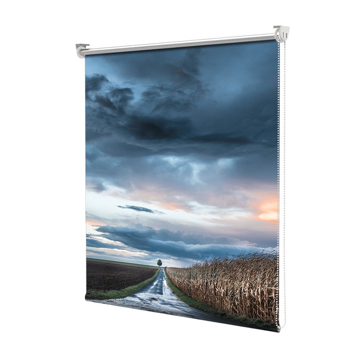 Roleta Art Shade tip Jaluzea cu Rulou si sistem inclus, Art Star, Singur langa lanul de porumb, Decoratiuni, Latime 55 cm x Inaltime 130 cm