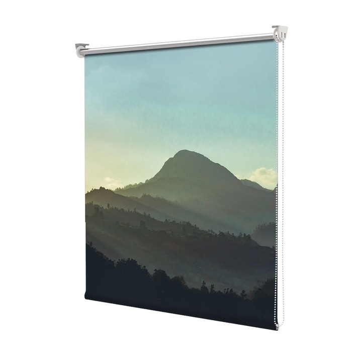 Roleta Art Shade tip Jaluzea cu Rulou si sistem inclus, Art Star, Dealuri umbrite, Decoratiuni, Latime 45 cm x Inaltime 130 cm