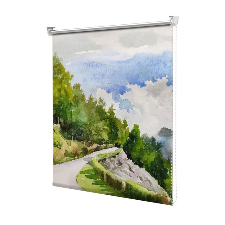 Roleta Art Shade tip Jaluzea cu Rulou si sistem inclus, Art Star, Drum catre munte, Decoratiuni, Latime 55 cm x Inaltime 130 cm