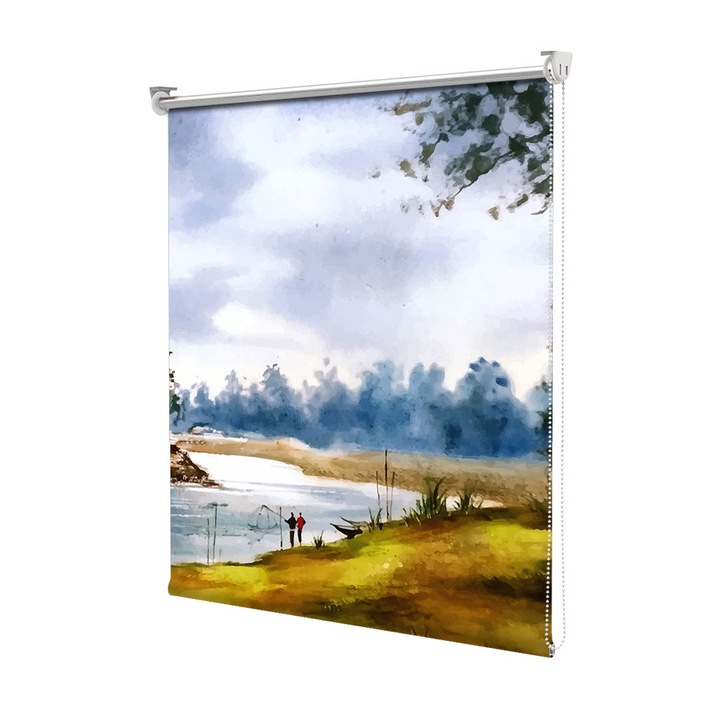 Roleta Art Shade tip Jaluzea cu Rulou si sistem inclus, Art Star, Lac pictat in natura, Decoratiuni, Latime 60 cm x Inaltime 130 cm