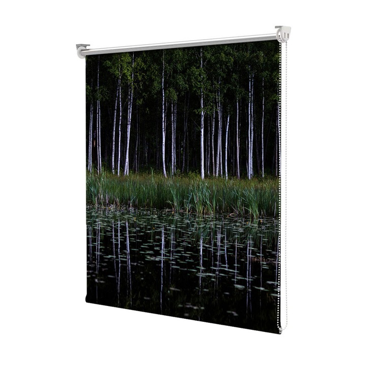 Roleta Art Shade tip Jaluzea cu Rulou si sistem inclus, Art Star, Lacul din inima padurii, Decoratiuni, Latime 50 cm x Inaltime 130 cm